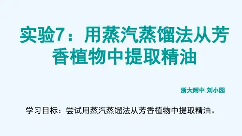 实验7用蒸气蒸馏法从芳香植物中提取精油