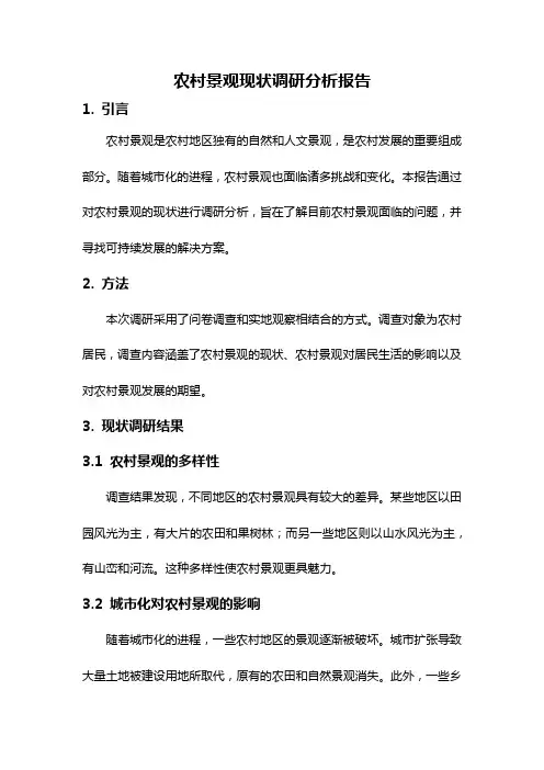 农村景观现状调研分析报告