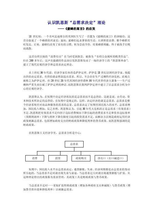 090403认识凯恩斯“总需求决定”理论（读书笔记