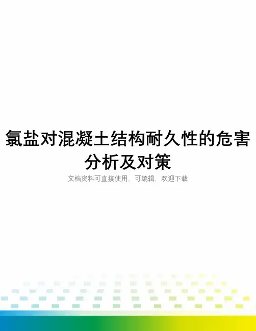 氯盐对混凝土结构耐久性的危害分析及对策全套