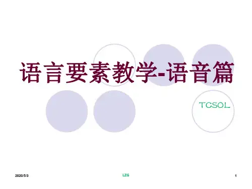 汉语作为第二语言的语言要素教学语音篇