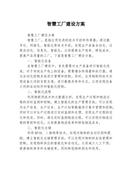 智慧工厂建设方案