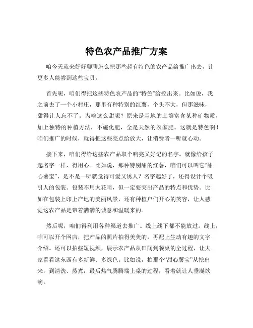 特色农产品推广方案