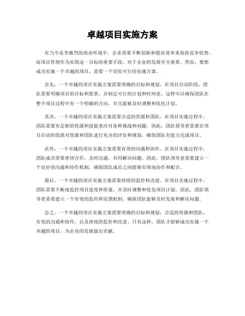 卓越项目实施方案