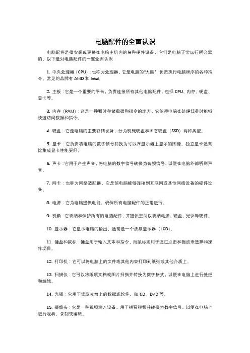电脑配件的全面认识