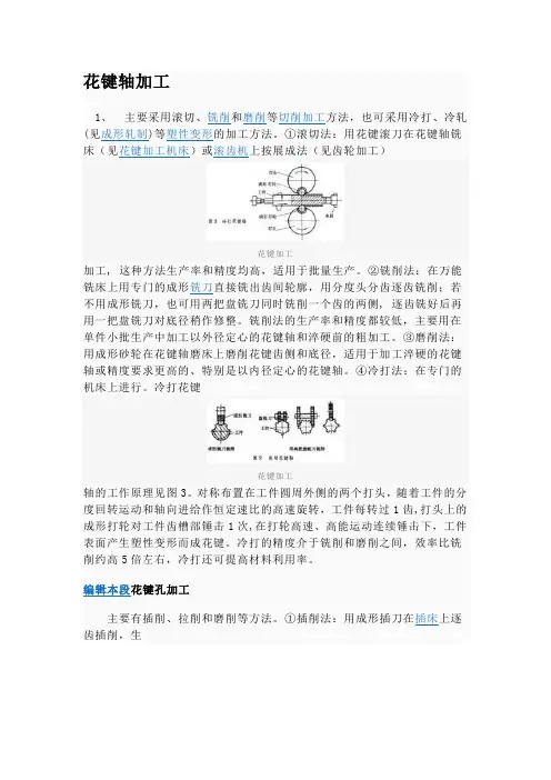 花键轴、c齿轮、孔的加工方法