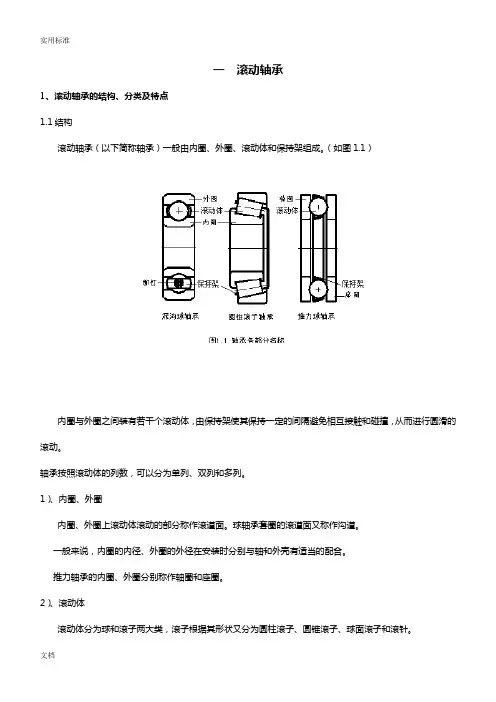 轴承分类、型号及尺寸