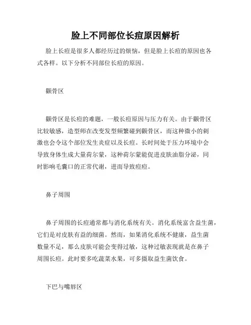 脸上不同部位长痘原因解析 
