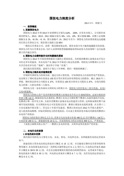 国投电力深度分析