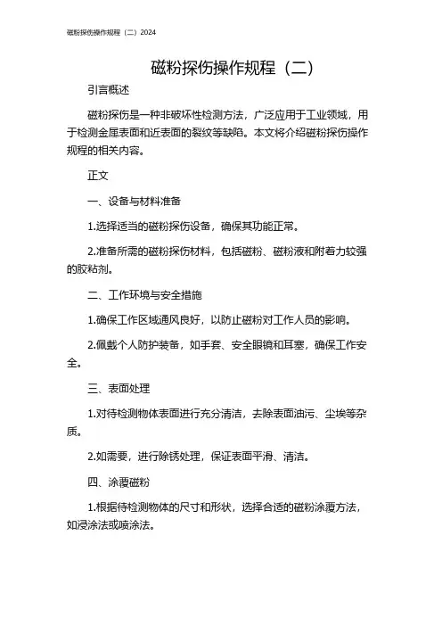 磁粉探伤操作规程(二)2024