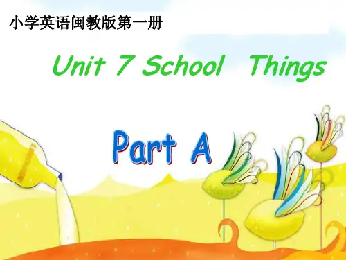 闽教版小学英语第一册U7 PA 课件