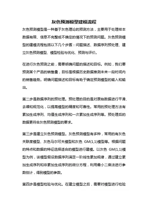 灰色预测模型建模流程