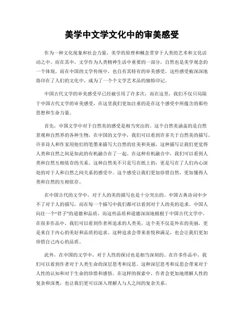 美学中文学文化中的审美感受
