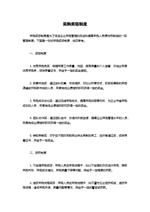 采购奖惩制度