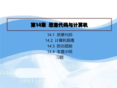 恶意代码与计算机病毒的防治ppt课件