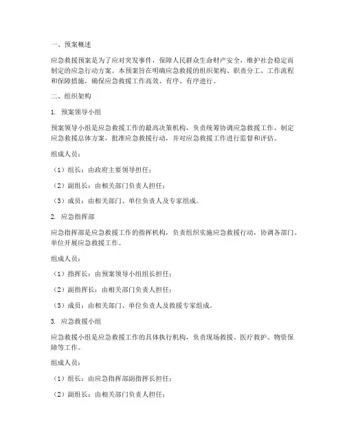 应急救援预案组织架构