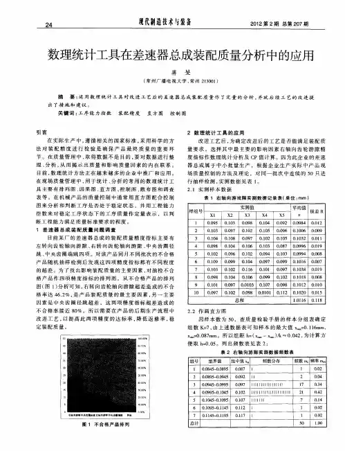 数理统计工具在差速器总成装配质量分析中的应用