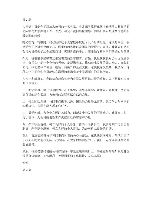 年会新员工发言稿三分钟(3篇)