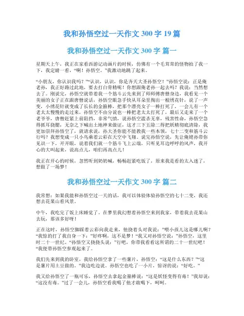 我和孙悟空过一天作文300字19篇