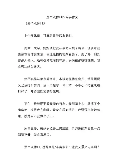 那个双休日四百字作文