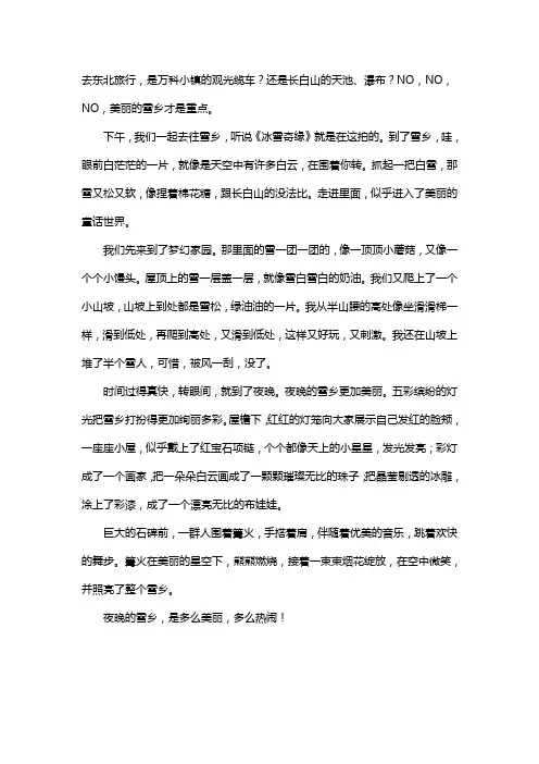 哈尔滨雪乡作文