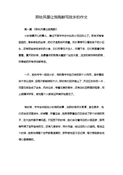 那处风景让我陶醉写故乡的作文