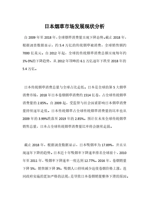 日本烟草市场发展现状分析