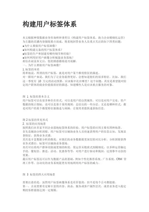 构建用户标签体系