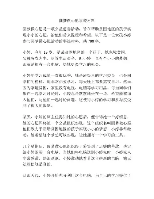 圆梦微心愿事迹材料