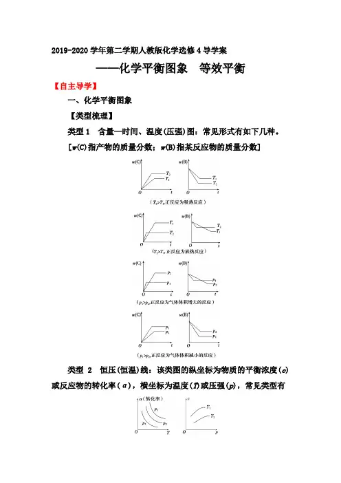 2019-2020年第二学期人教版化学选修4导学案：2.3  第5课时 化学平衡图象 等效平衡【要点