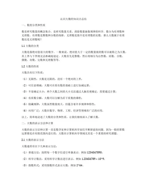 认识大数的知识点总结