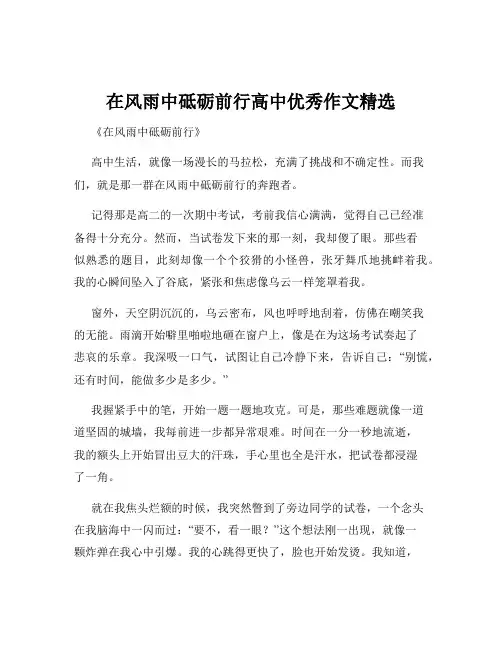 在风雨中砥砺前行高中优秀作文精选