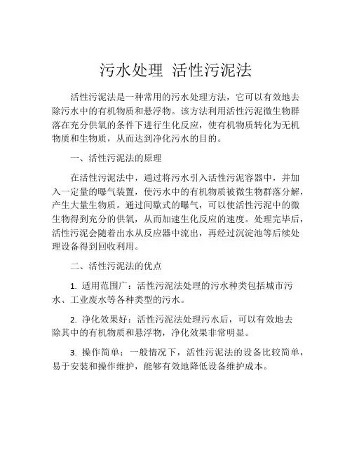 污水处理 活性污泥法