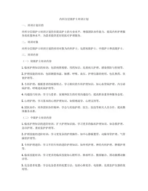 内科分层级护士培训计划
