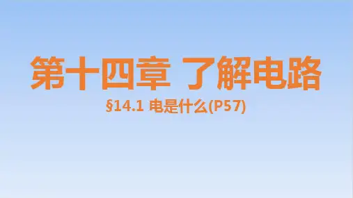 14.1电是什么PPT沪科版九年级物理