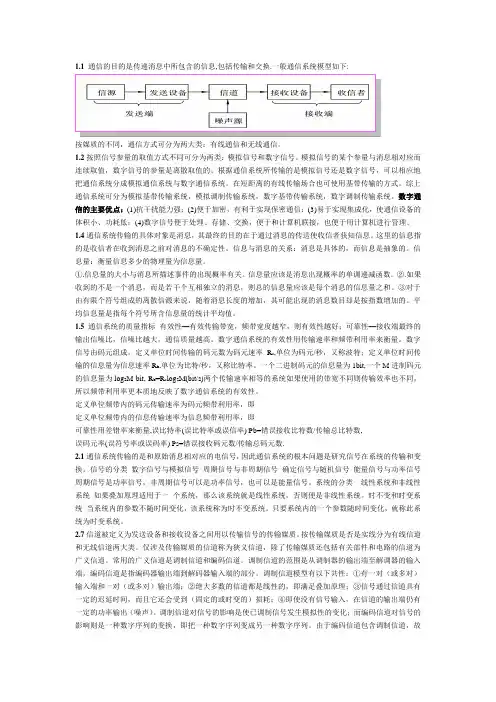 通信原理复习资料