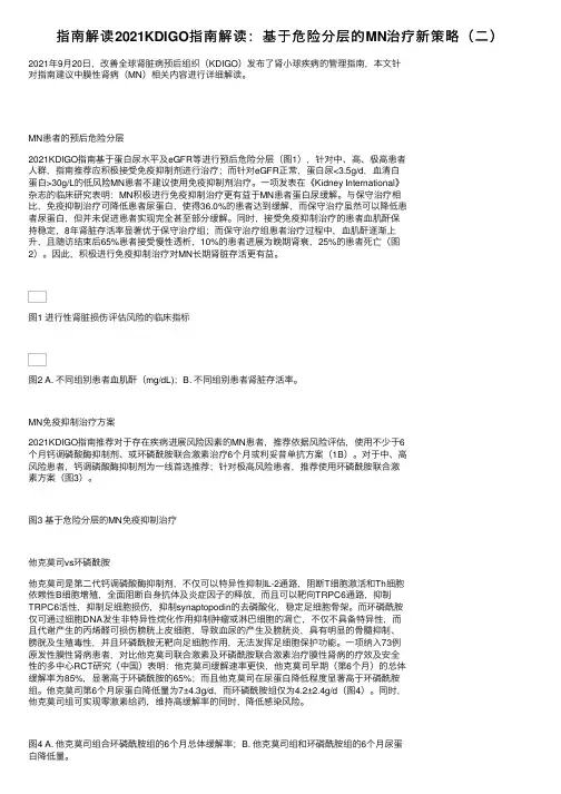 指南解读2021KDIGO指南解读：基于危险分层的MN治疗新策略（二）