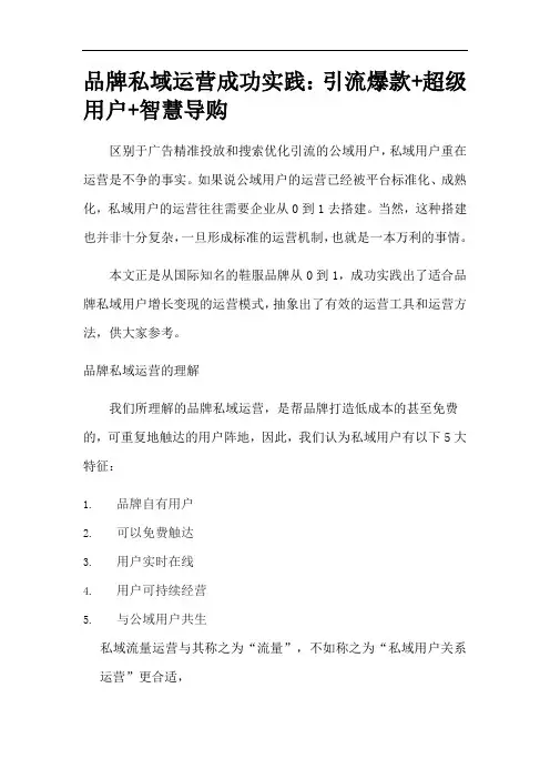 品牌私欲流量运行机制与操作规范
