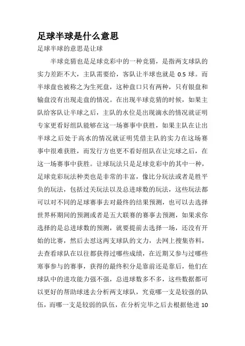 足球半球是什么意思