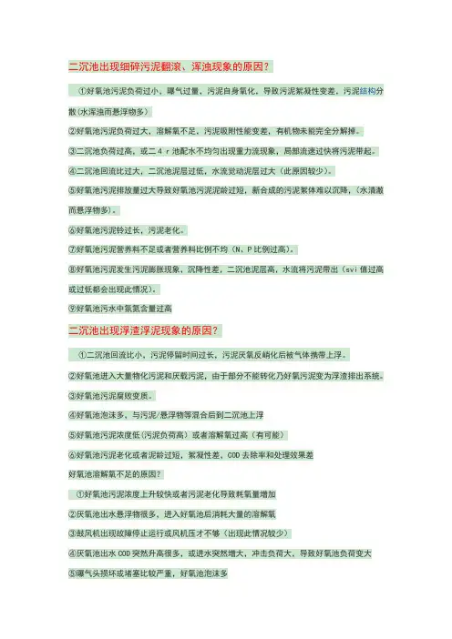 好氧池常见问题及解决方案