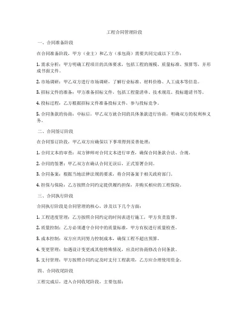 工程合同管理阶段