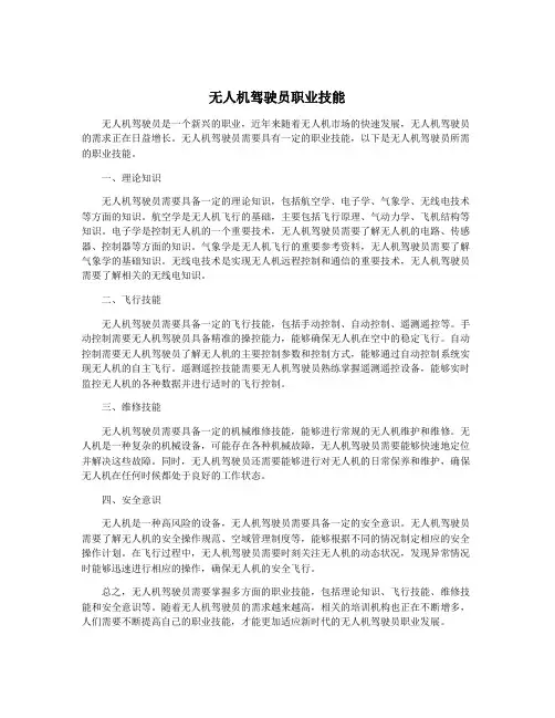 无人机驾驶员职业技能