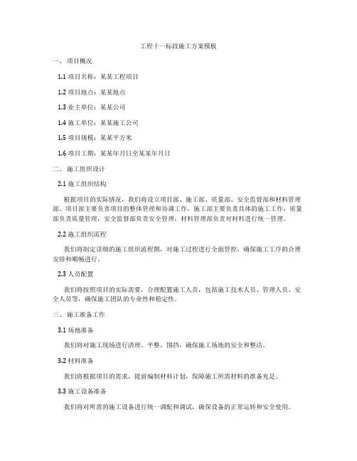 工程十一标段施工方案模板