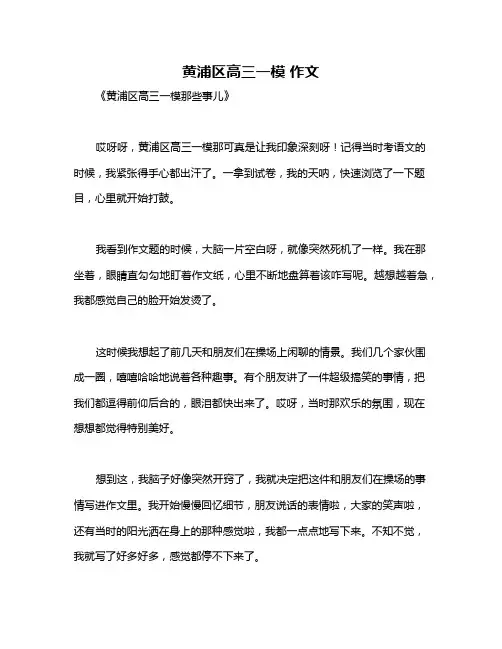 黄浦区高三一模 作文