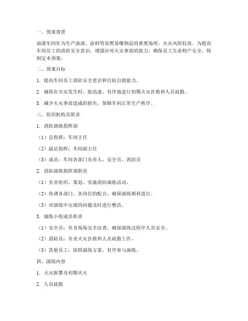 油漆车间消防演练预案范本