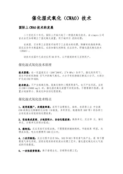 催化湿式氧化(CWAO)技术