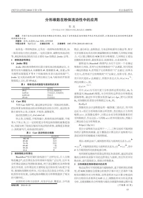 分形维数在粉体流动性中的应用