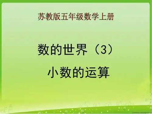 苏教版五年级数学上册总复习总结数的世界3
