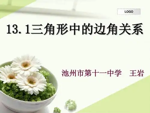 13.1三角形中的边角关系(第一课时)说课课件