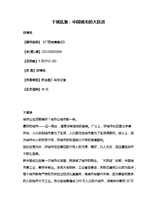 千城乱象：中国城市的大跃进